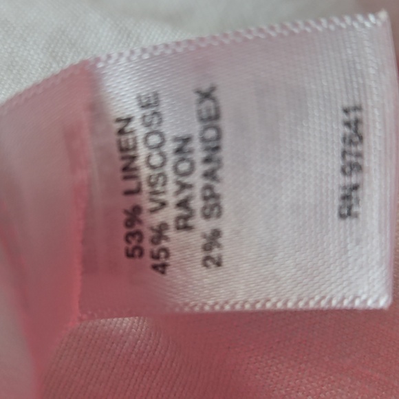 J. Jill White Linen Wide-Leg Pants with Button Detail- Side Zipper and Button - Picture 5 of 5